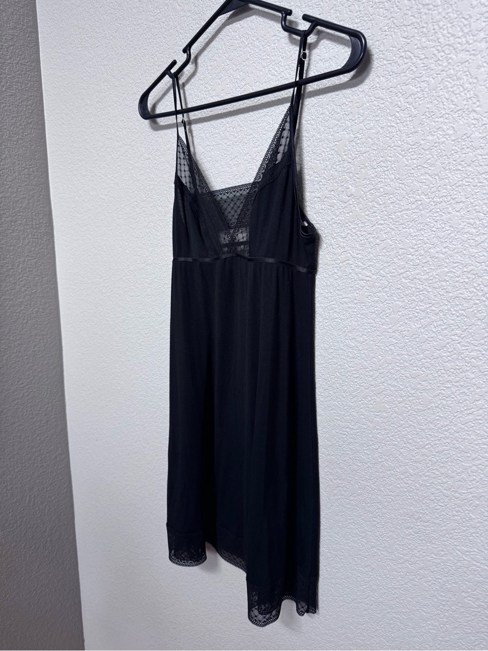 Victoria’s Secret Lace Trim Open Back Mini Slip Dress Black Women’s S Coquette G